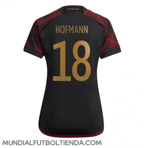 Camiseta Alemania Jonas Hofmann #18 Segunda Equipación Replica Mundial 2022 para mujer mangas cortas
